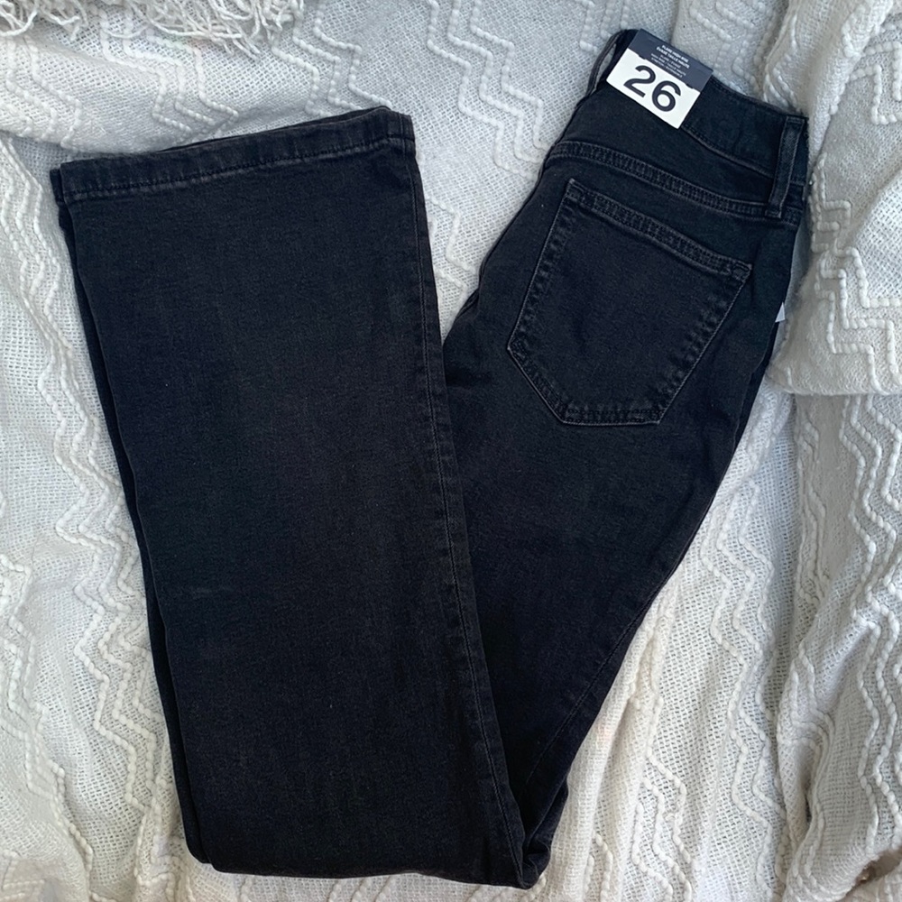 BNWT Gap Faded Black Flare High Rise Jeans